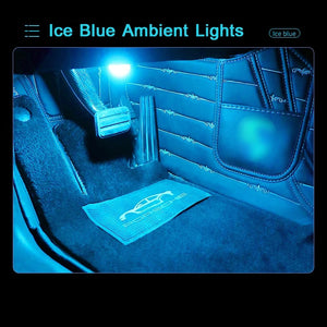 💡 Luces LED Ambientales para Auto (Pack 4 Unidades) – Efecto Ice Blue