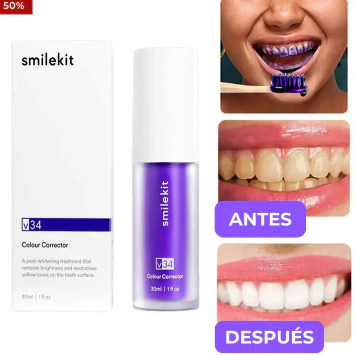 Pasta de Dientes Morada para Blanqueamiento Dental V34 ✨🦷